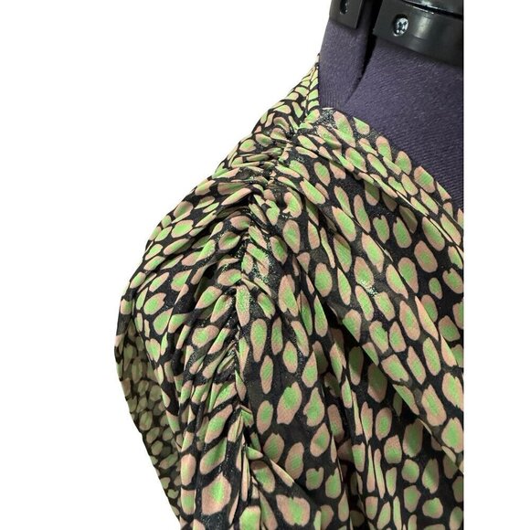 NWT NOCTURNE Dress Mini‎ Wrap Black Print Size XL - Picture 7 of 16